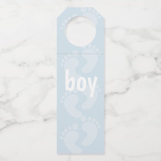 Het is een...Boy Gender onthulling Party Favor Flessenhanger (Achterkant)