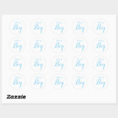 Het is een Boy Gender Reveal Blue Script Ronde Sticker (Vel)