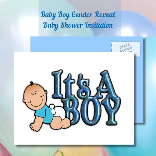 Het is een Boy Gender Reveal | Uitnodiging voor Ba