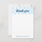 Het is een Boy Gingham Baby shower Bedankkaart (Voorkant)