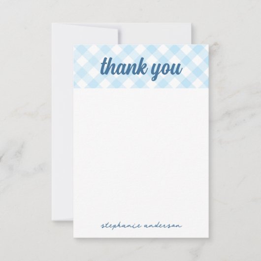 Het is een Boy Gingham Baby shower Bedankkaart (Voorkant)