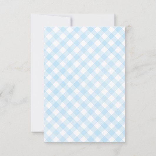 Het is een Boy Gingham Baby shower Bedankkaart (Achterkant)