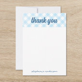 Het is een Boy Gingham Baby shower Bedankkaart