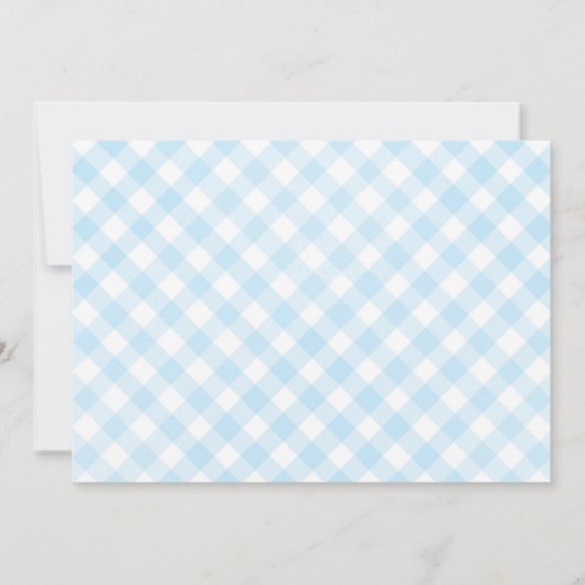Het is een Boy Gingham Baby shower Kaart (Achterkant)