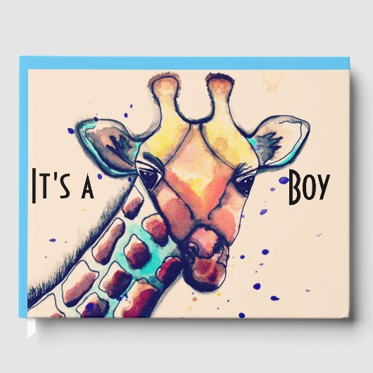 Het is een Boy Giraffe gastenboek (Voorkant)