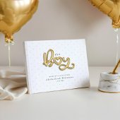 Het is een Boy Gold Script Balloon Letters Baby Gastenboek