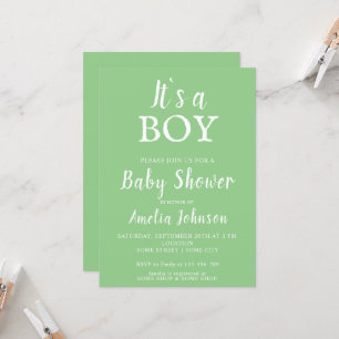 Het is een Boy Green Baby Girl Baby shower Kaart