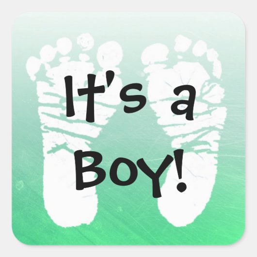 Het is een Boy Green Baby shower Stickers (Voorkant)