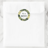 Het is een BOY. Groene camo aankondiging voor stic Ronde Sticker (Tas)