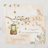 Het is een Boy Herfst Baby Shower Uitnodigingen (Voorkant / Achterkant)