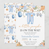 Het is een Boy Herfst Clothes Little Pumpkin Baby  Kaart (Voorkant / Achterkant)