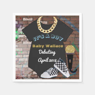 Het is een BOY Hip Hop Throwback Baby shower Napki Servetten