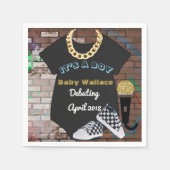 Het is een BOY Hip Hop Throwback Baby shower serve Servetten (Voorkant)
