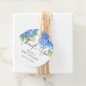 Het is een Boy Hydrangea Blue Flowers Baby shower Bedankjes Labels (In situ)