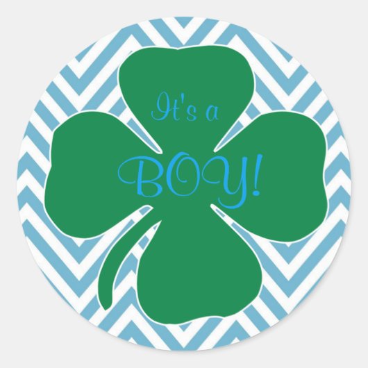 Het is een Boy Irish thema Baby shower Stickers (Voorkant)