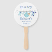 Het is een Boy Leuke illustratie Blauw Baby shower Handwaaier (Voorkant)