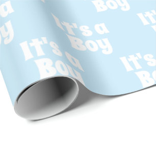 Het is een Boy, lichtblauw wit baby shower cadeau  Cadeaupapier