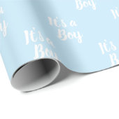 Het is een Boy, lichtblauw wit baby shower cadeau Cadeaupapier (Rol Hoek)