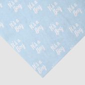 Het is een Boy, lichtblauw wit baby shower cadeau Tissuepapier (Detail)