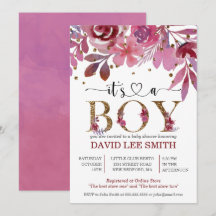 Het is een Boy Lila en Gold Confetti Boy Baby show