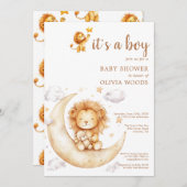 Het is een Boy Lion Baby shower Kaart (Voorkant / Achterkant)
