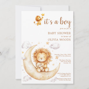 Het is een Boy Lion Baby shower Kaart
