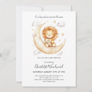 Het is een Boy Lion Cub Baby shower Kaart
