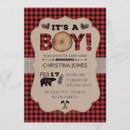 Het is een Boy Lumberjack Baby shower Invitation Kaart