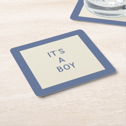 Het is een Boy Minimal Paper Onderzetter (Schuin)