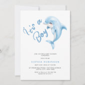 Het is een Boy Minimalist Schattige Dolphin Baby s Kaart (Voorkant)