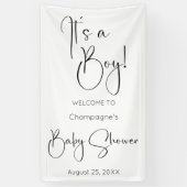 Het is een Boy Modern Script-Baby shower Spandoek (Verticaal)