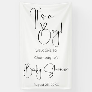 Het is een Boy Modern Script-Baby shower Spandoek