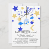 Het is een Boy Moon Stars mobiel Baby shower per p Kaart (Voorkant)