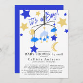 Het is een Boy Moon Stars mobiel Baby shower per p Kaart (Voorkant / Achterkant)