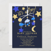 Het is een Boy Moon Stars Wieg Mobiel Baby shower Kaart (Voorkant)