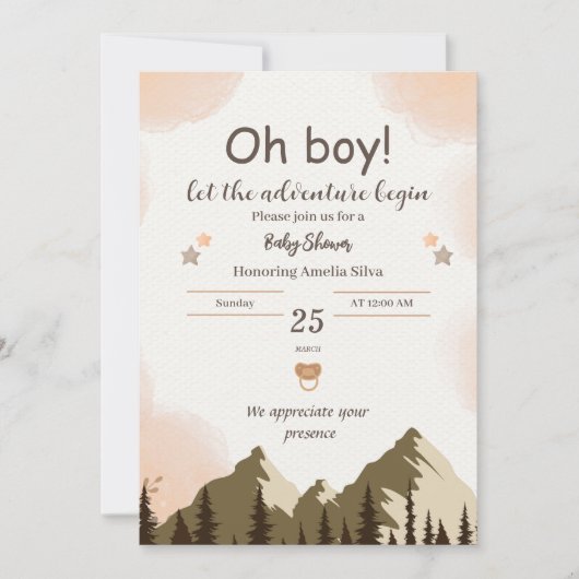 Het is een Boy Mountain Boy Baby shower Kaart (Voorkant)