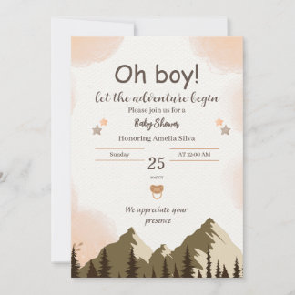 Het is een Boy Mountain Boy Baby shower Kaart