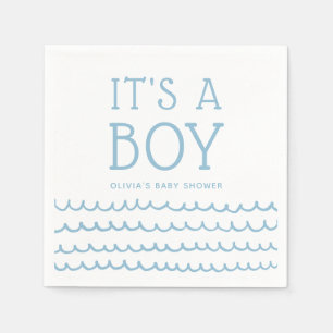 Het is een Boy Nautical Baby shower   Zachte blauw Servet