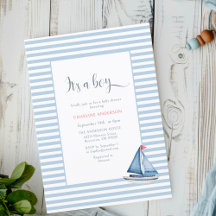 Het is een Boy Nautical Waterverf Baby shower