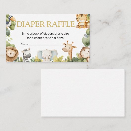 Het is een Boy Oerwoud Safari Dierenluier Raffle Informatiekaartje (Voorkant / Achterkant)