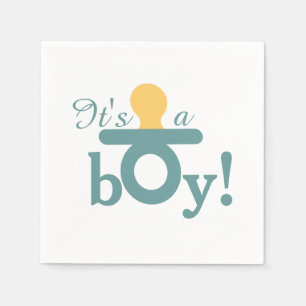 Het is een Boy Pacifier Announcement Paper Napkin- Servetten