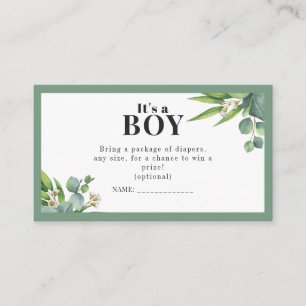 Het is een Boy Palms Leaves Floral Green Baby show Informatiekaartje