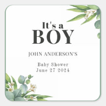 Het is een Boy Palms Leaves Floral Green Baby show