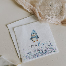 Het is een Boy Penguin Winter Baby shower Servet