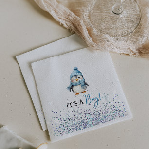 Het is een Boy Penguin Winter Baby shower Servet
