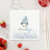 Het is een Boy Penguin Winter Baby shower Servet (Insitu)