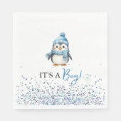 Het is een Boy Penguin Winter Baby shower Servet (Voorkant)