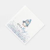 Het is een Boy Penguin Winter Baby shower Servet (Hoek)