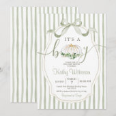 Het is een Boy Pumpkin Dusty Green Baby shower Kaart (Voorkant / Achterkant)