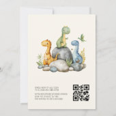 Het is een Boy QR Code Boho Dinosaur Baby Boy Show Kaart (Achterkant)